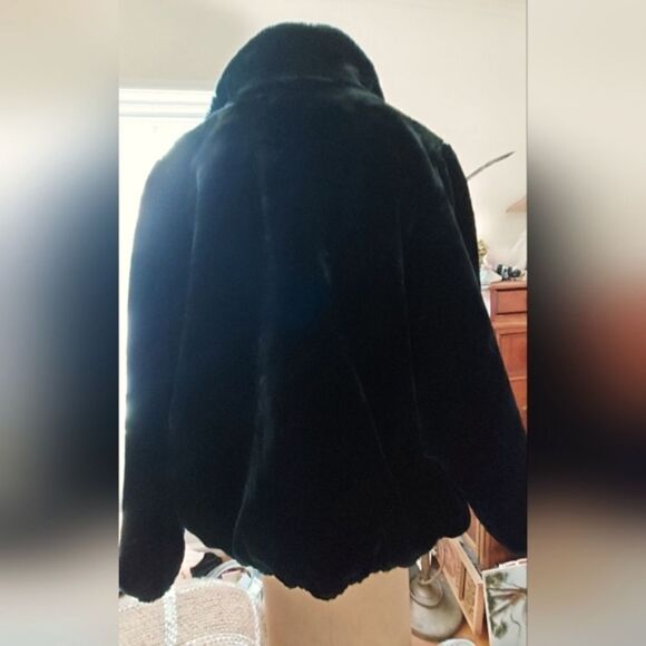 Vintage Leslie Fay | Faux Fur Jacket  Black Jacket Size S - Picture 4 of 8